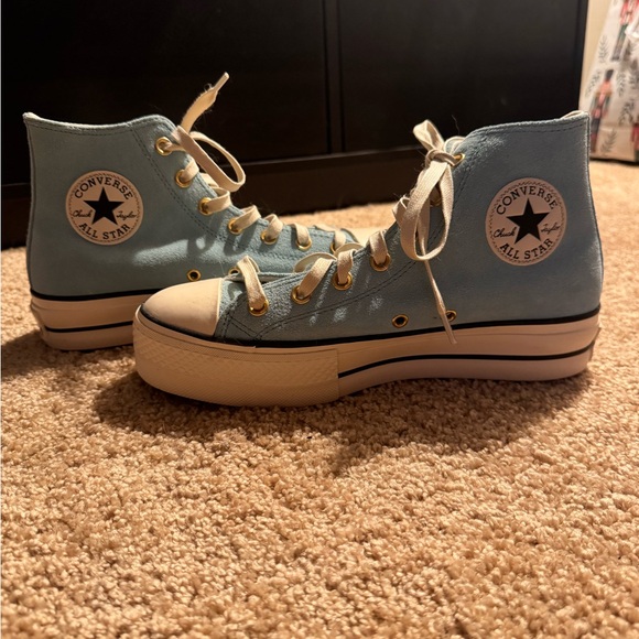 Converse Women's Light Blue Platform Sneakers - Picture 3 of 5
